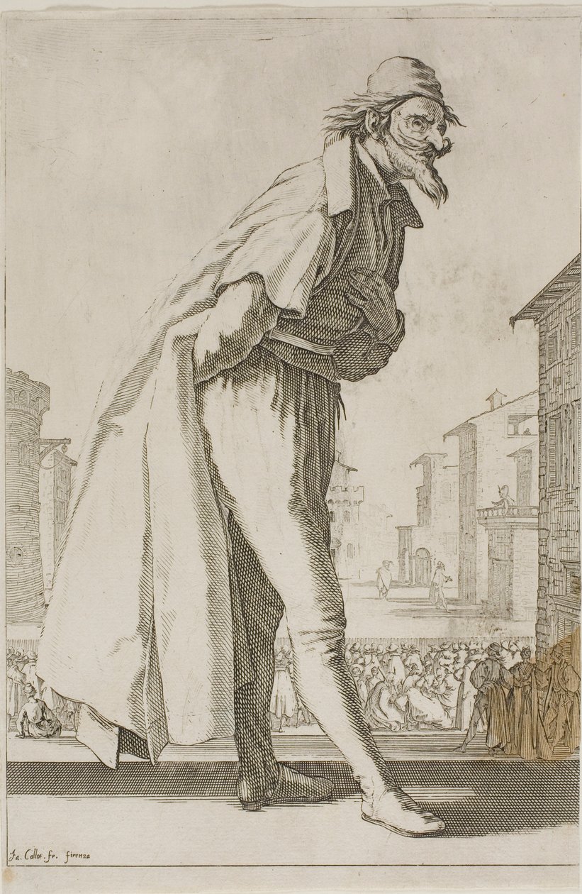 Vandmøllen, fra forskellige scener designet i Firenze af Jacques Callot