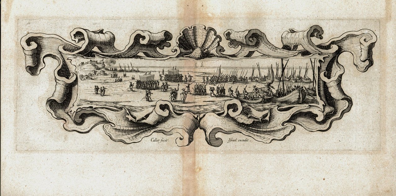 Troppernes landgang (kobberstik) af Jacques Callot