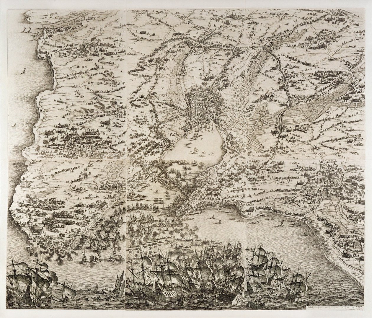 Belejringen af La Rochelle ... af Jacques Callot