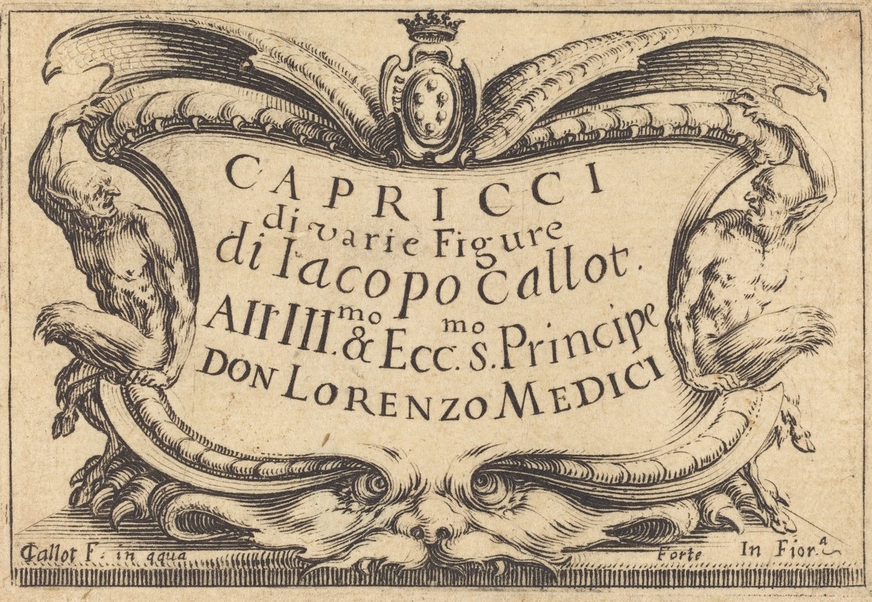 Titelside for "The Capricci" af Jacques Callot