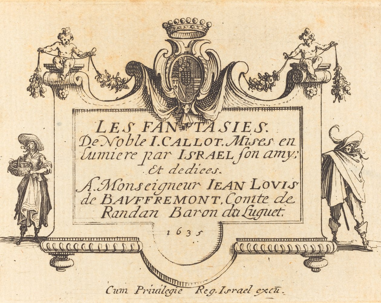 Titelside til "Fantasierne" af Jacques Callot