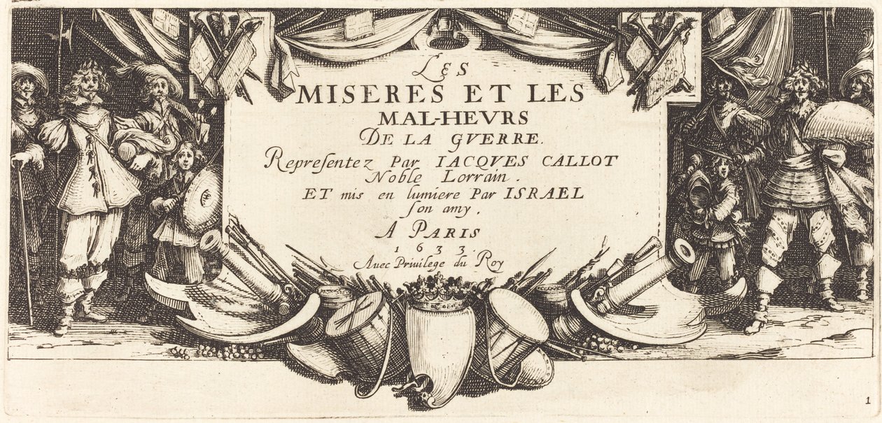 Titelblad til The Large Miserie of War, ca. 1633. af Jacques Callot