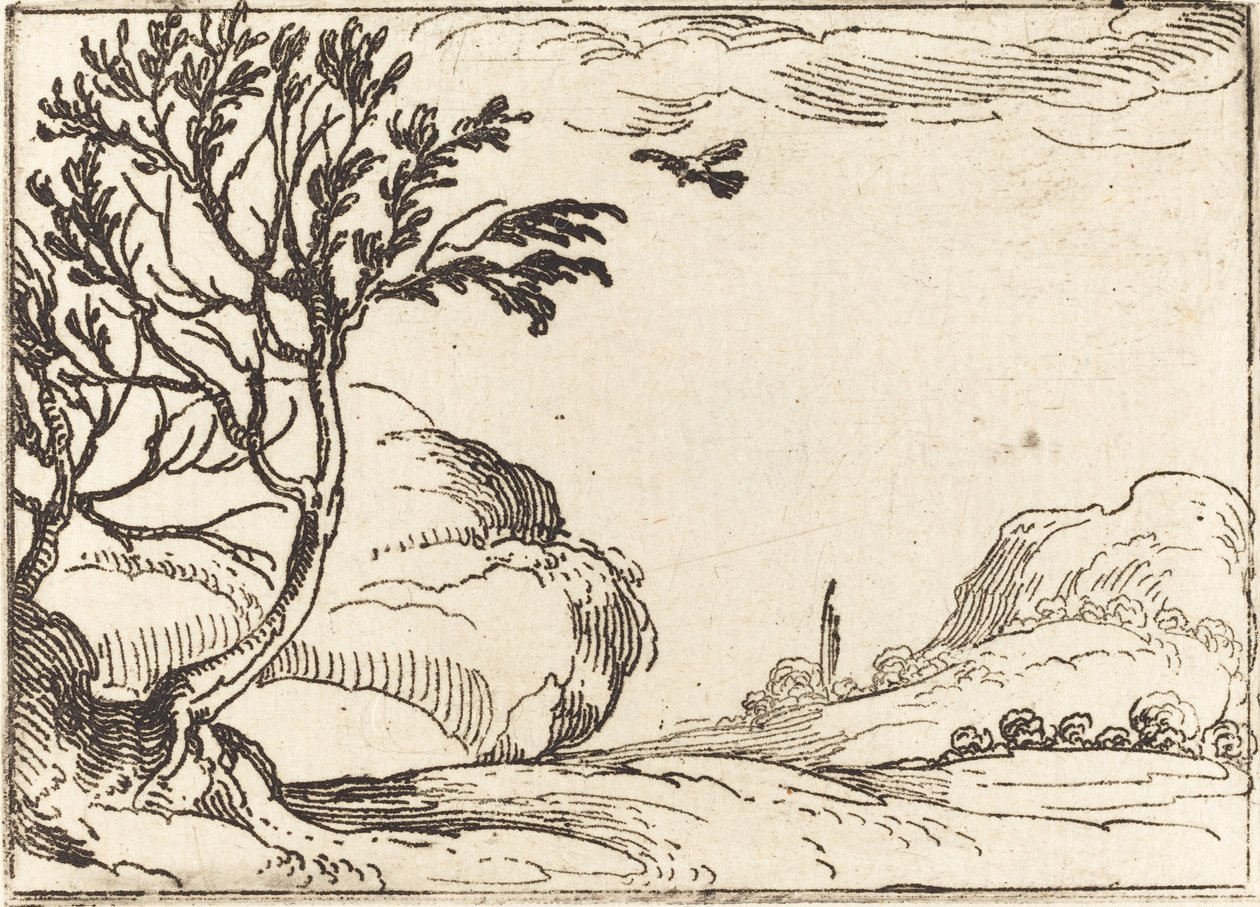 Turteldue, der flyver i ørkenen. af Jacques Callot