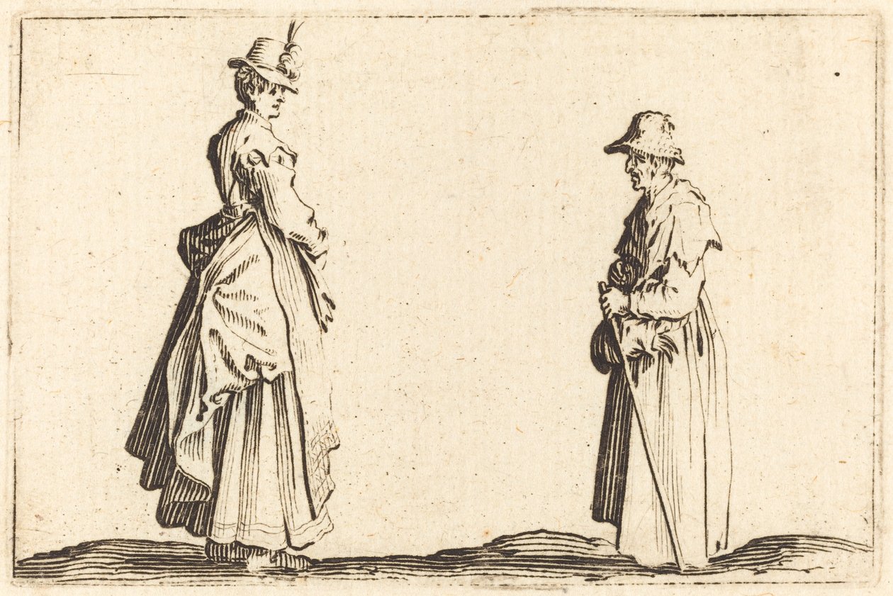 To kvinder i profil af Jacques Callot