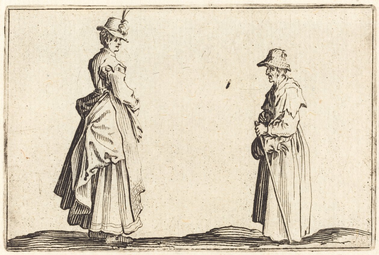 To kvinder i profil af Jacques Callot
