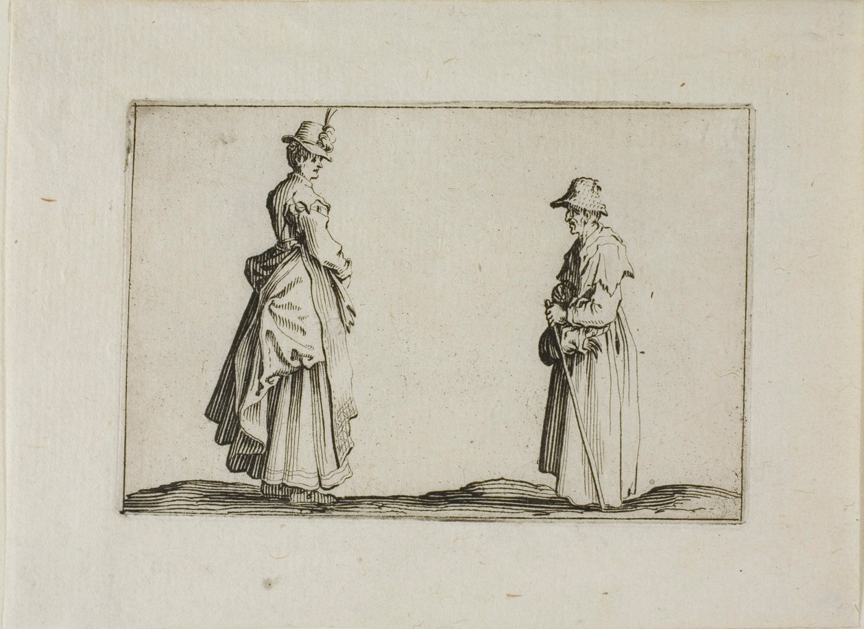 To kvinder i profil, fra The Caprices af Jacques Callot