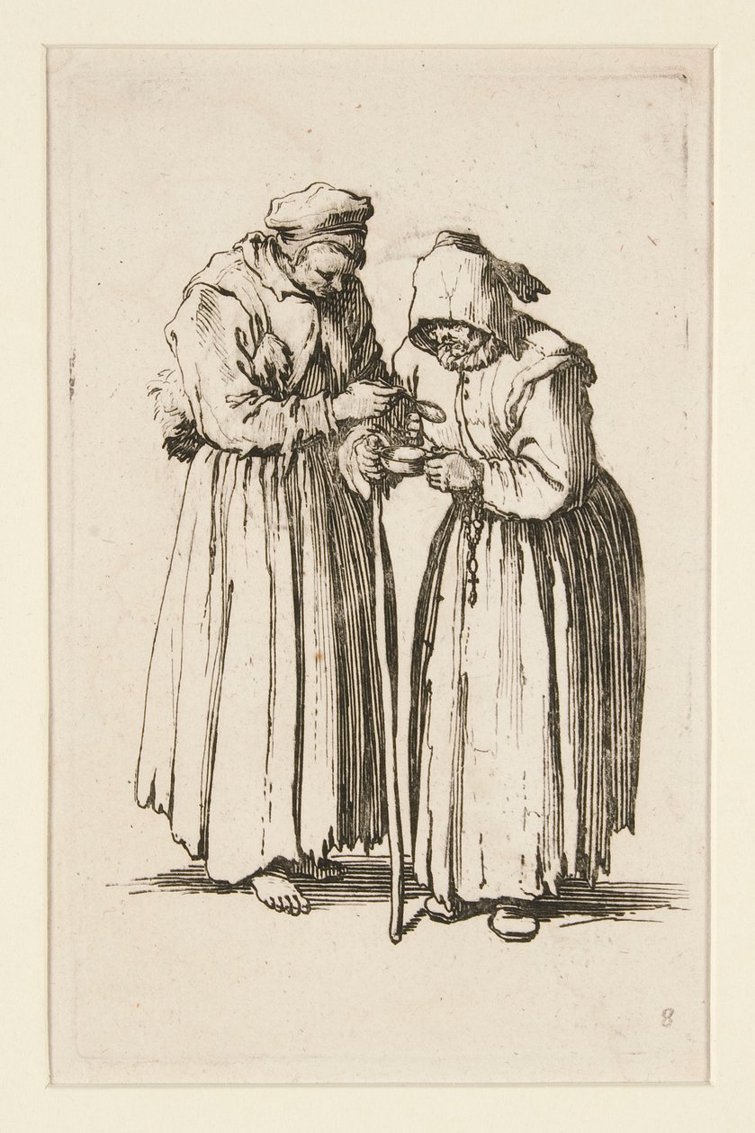 To tiggerkvinder fra The Beggars (Les deux mendiantes) af Jacques Callot