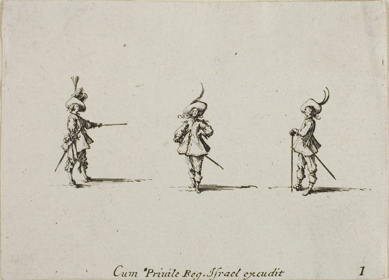 Ubevæbnet øvelse, plade 1 fra Militære øvelser af Jacques Callot