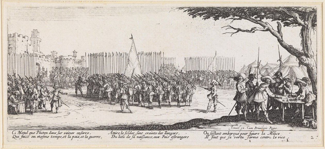 Vendels foran bymurene af Jacques Callot