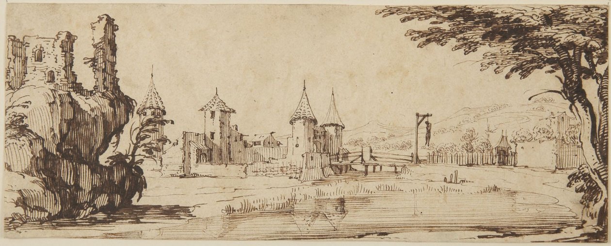 Udsigt over slottet af Jacques Callot