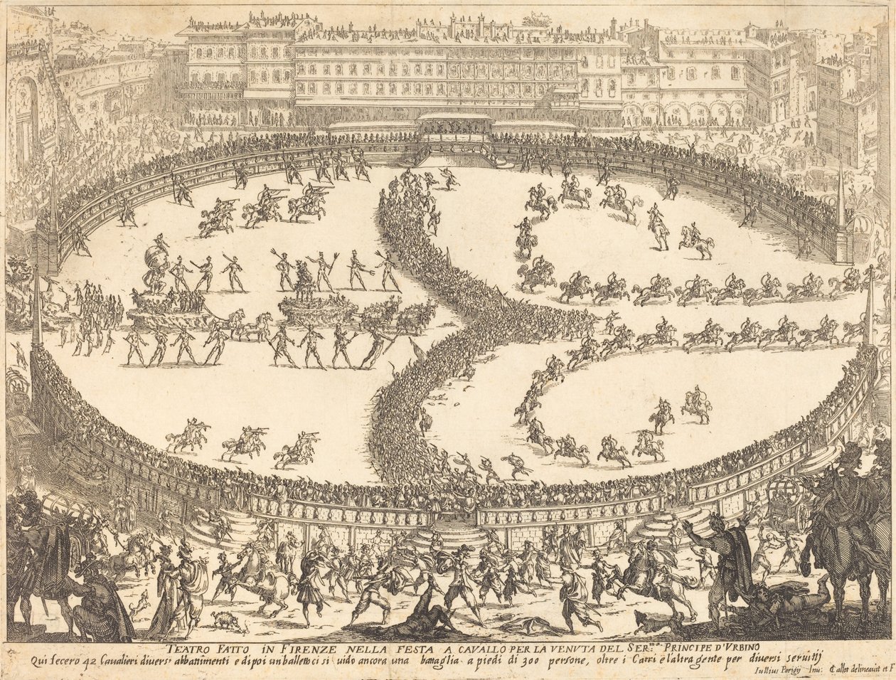 Udsigt over festivalen af Jacques Callot