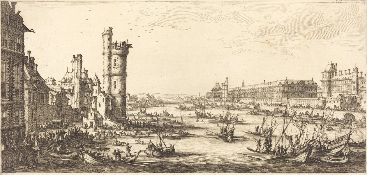 Udsigt over Louvre af Jacques Callot
