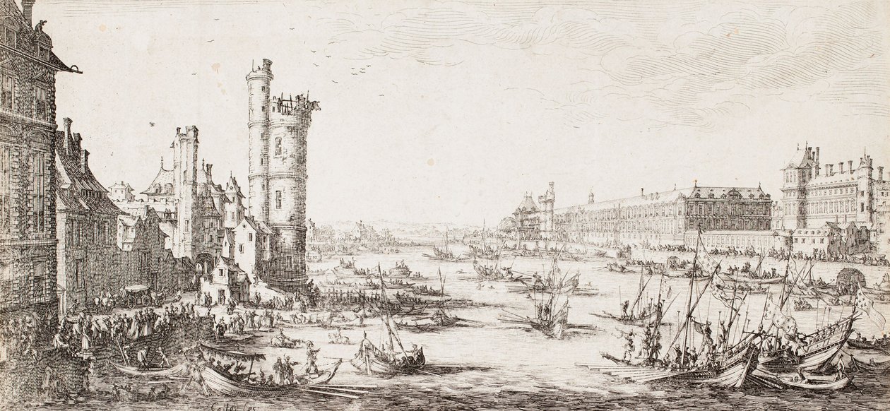Udsigt over Louvre af Jacques Callot