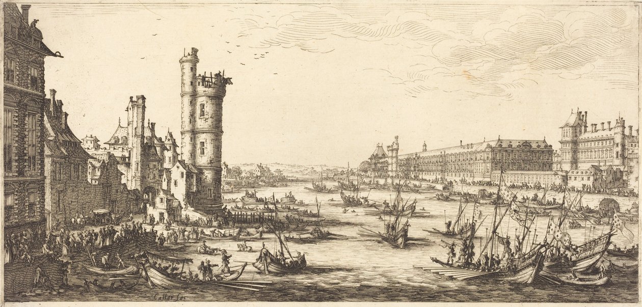 Udsigt over Louvre af Jacques Callot