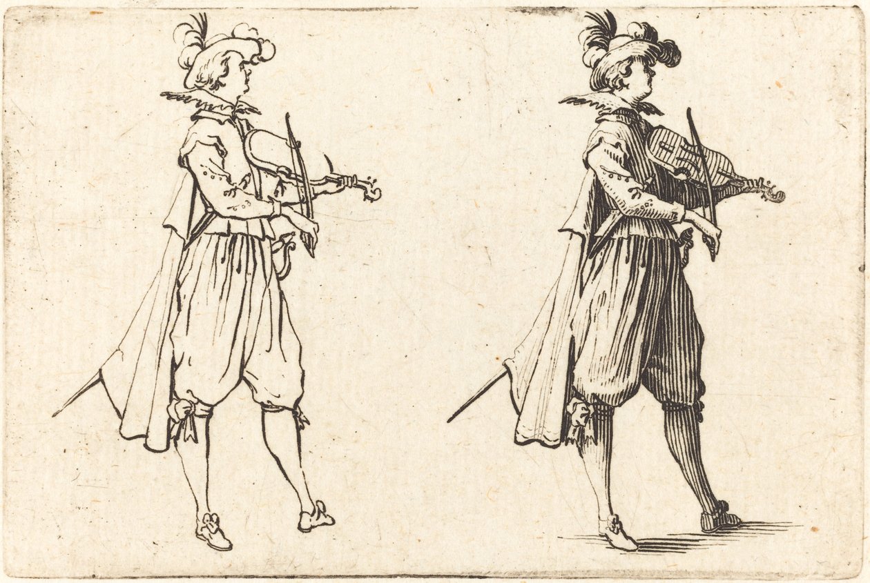 Violinist, ca. 1622. af Jacques Callot