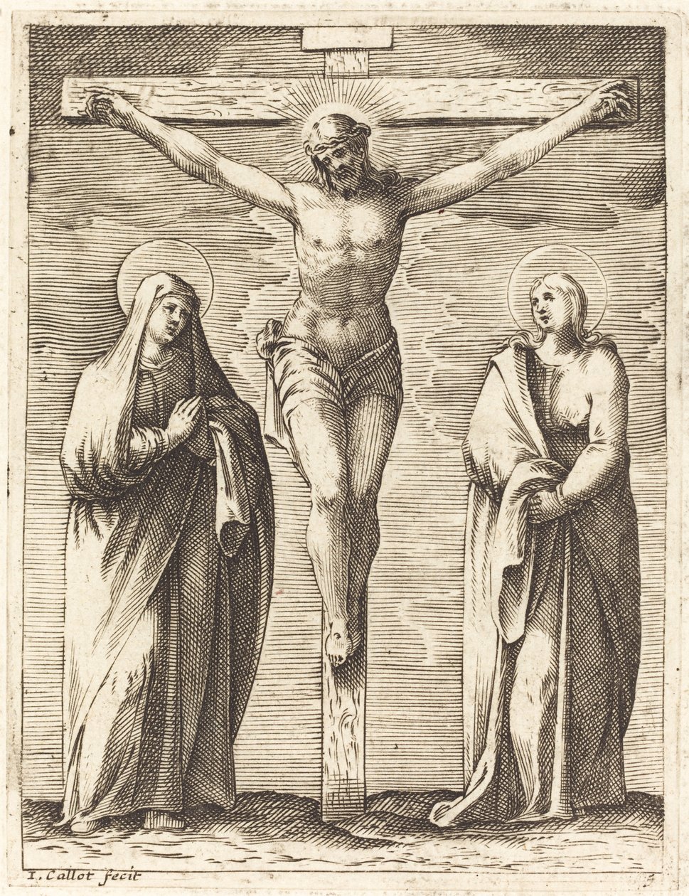 Jomfru og Sankt Johannes ved korsets fod af Jacques Callot
