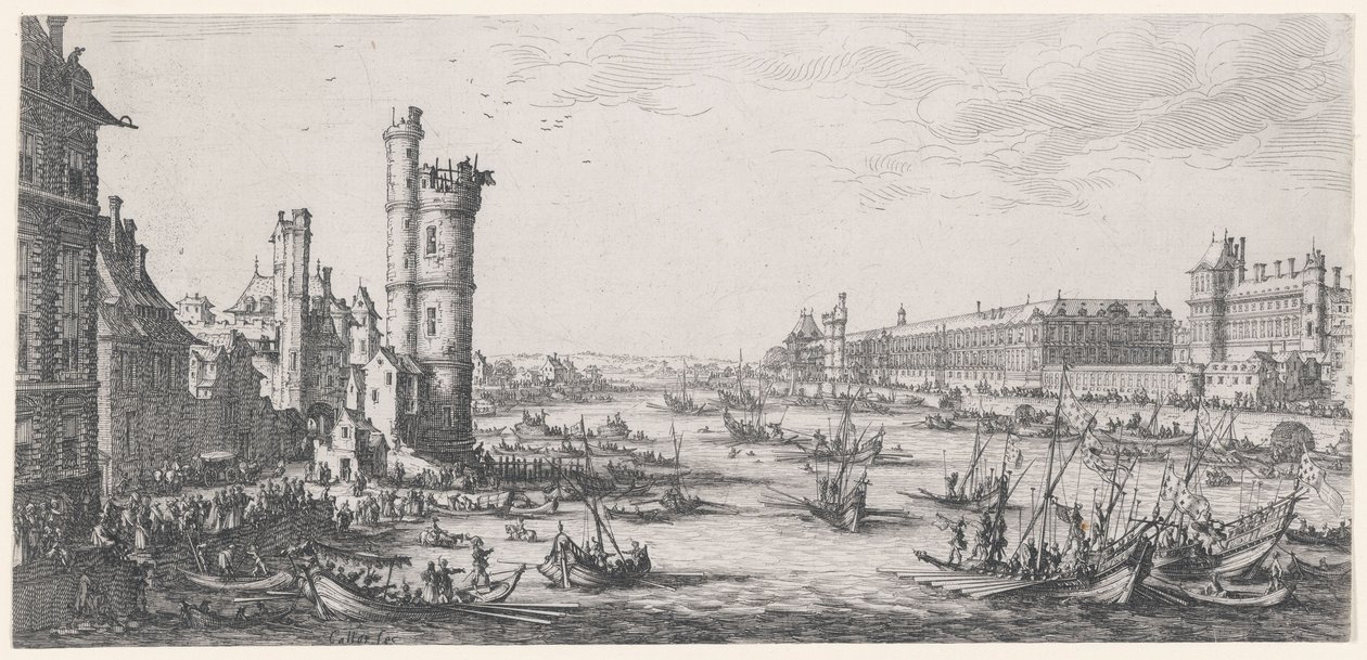 Udsigt fra Louvre af Jacques Callot