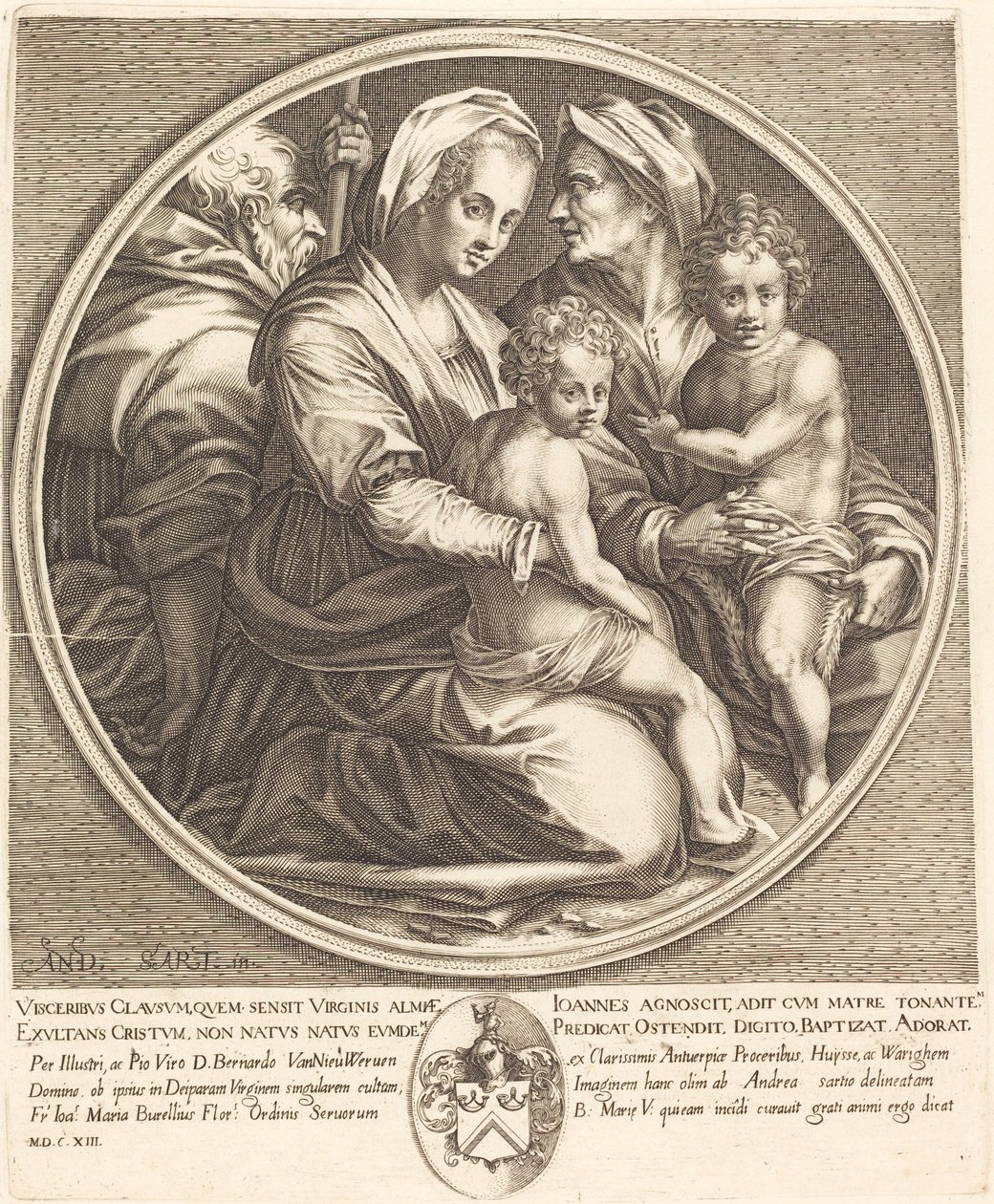 Den hellige familie af Jacques Callot after Andrea del Sarto