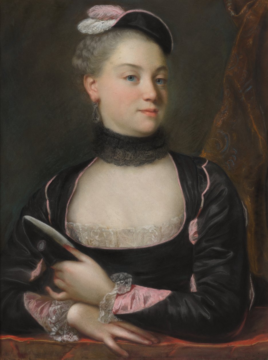 Portræt af en fransk skuespillerinde, ca. 1746. af Jacques Charles Allais
