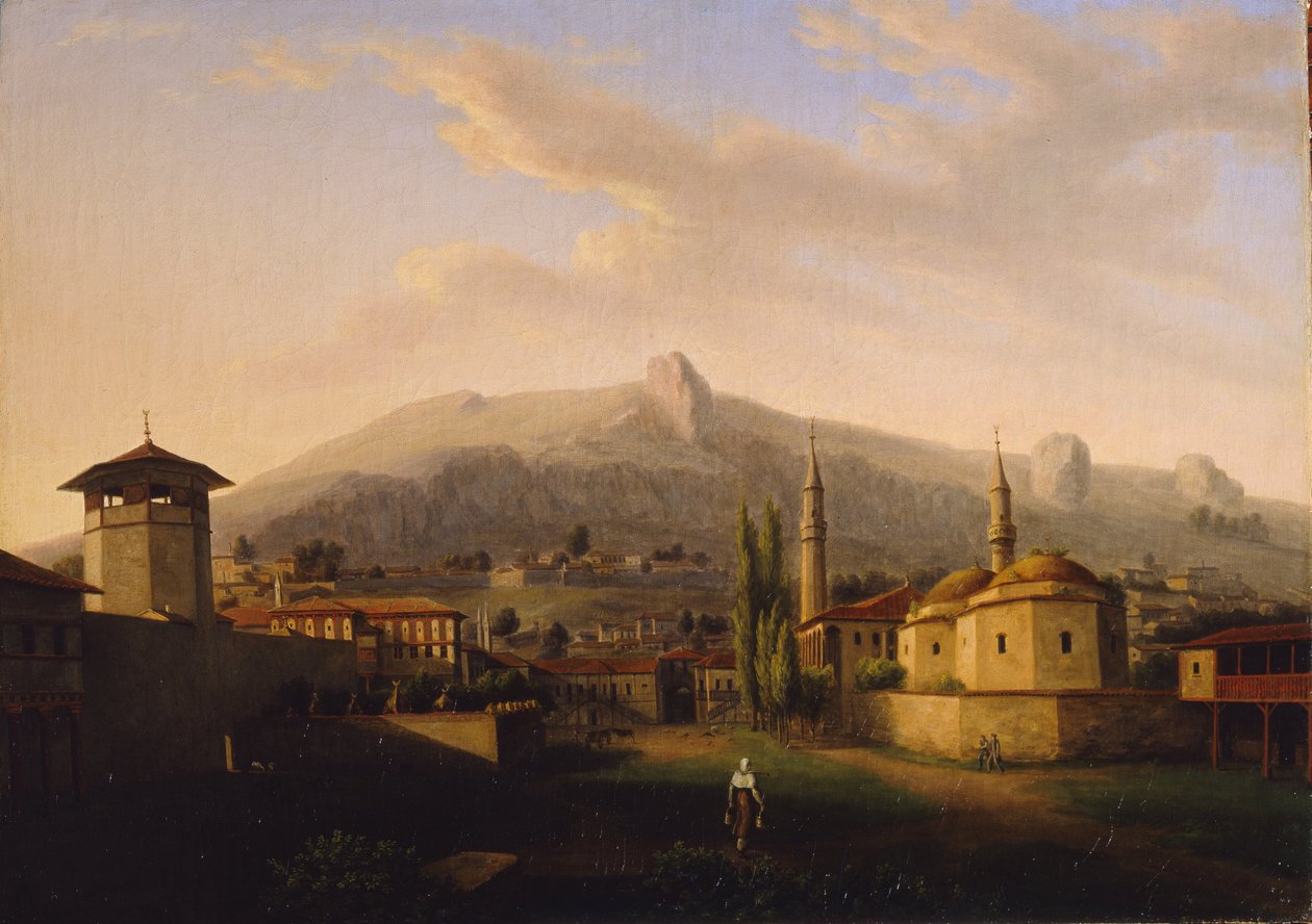 Khans palads i Bakhchisarai (Ukraine). Maleri af Jacques Christoph Miville (1786-1836), olie på lærred af Jacques Christophe Miville