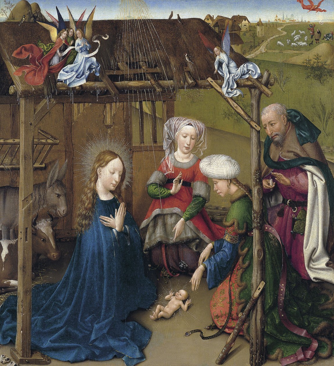 Fødselen, ca 1435 af Jacques Daret