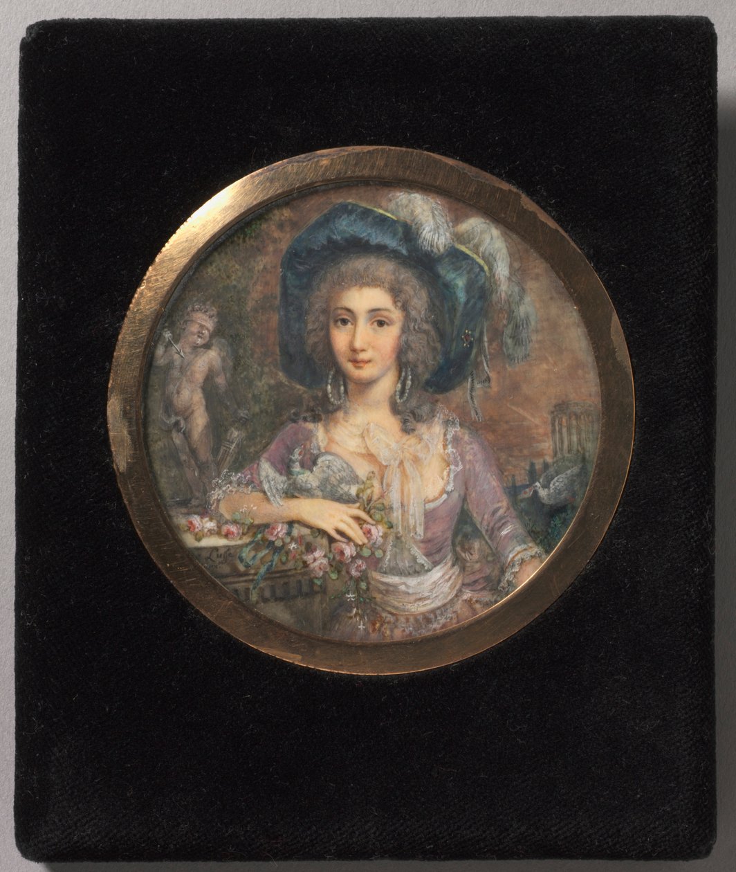 Portræt af Mademoiselle Colombi, 1788. af Jacques Delusee