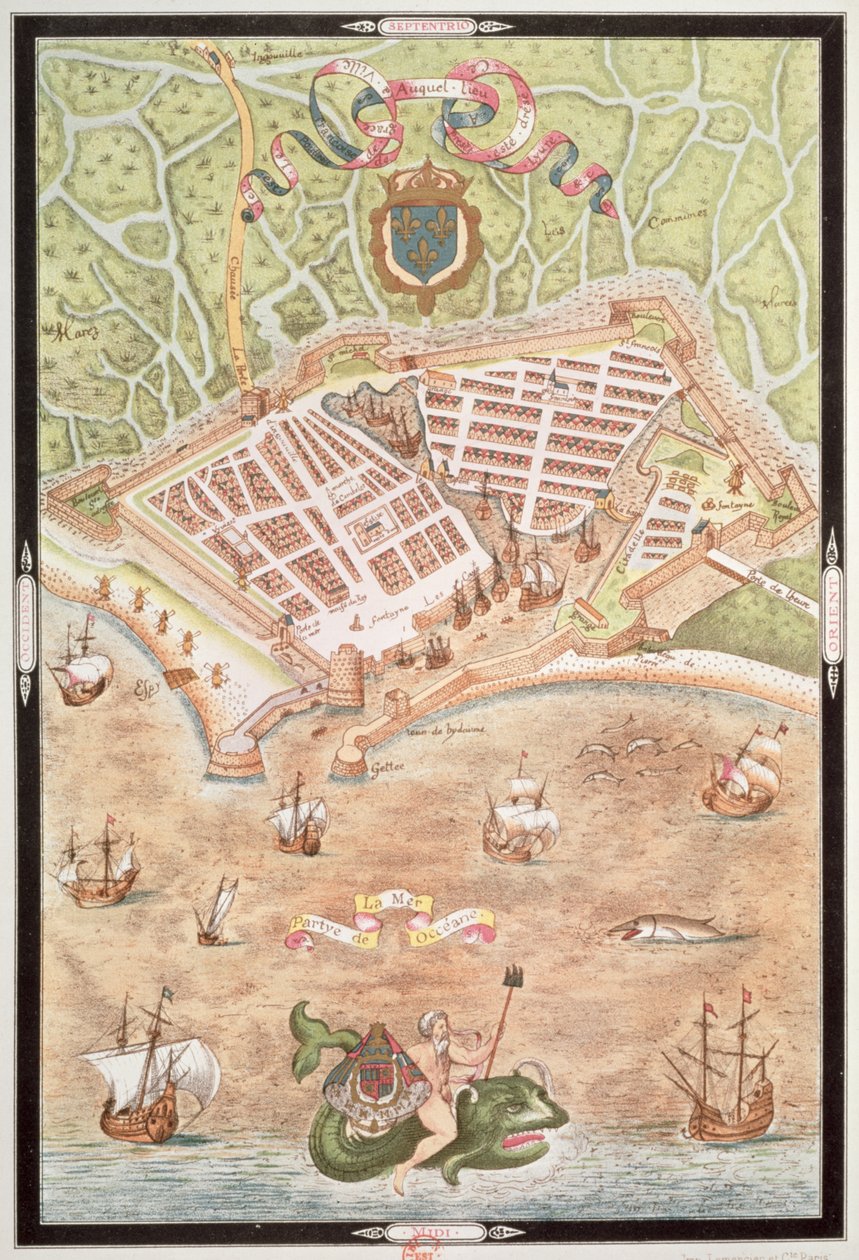 Fascimile af en plan fra Le Havre i 1583, fra 
