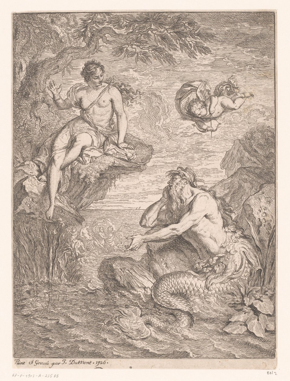 Glaucus en Scylla af Jacques Dumont