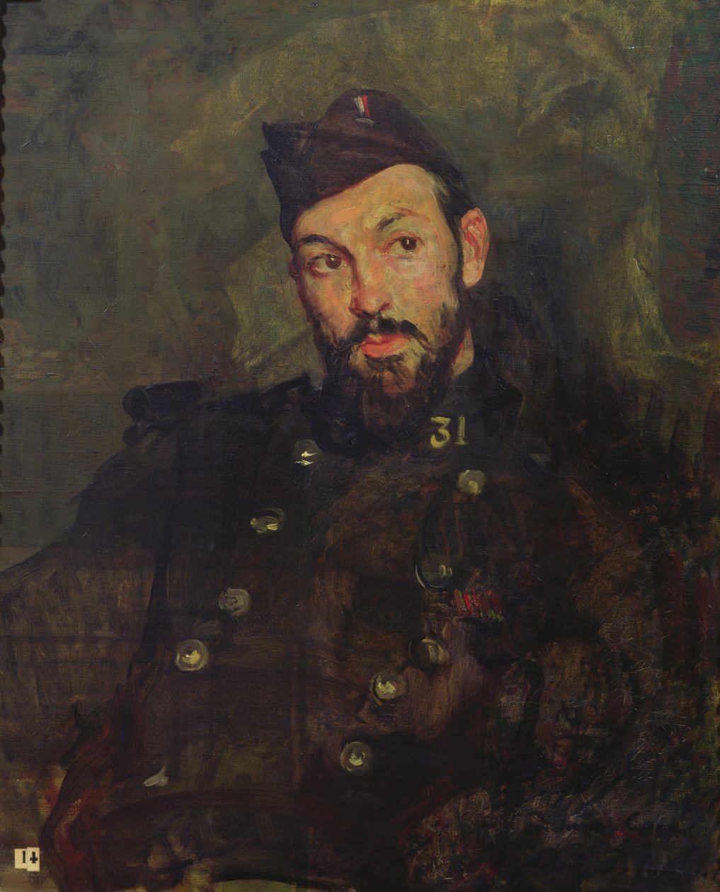 Felicien Cacan i uniform, 1915 af Jacques Emile Blanche