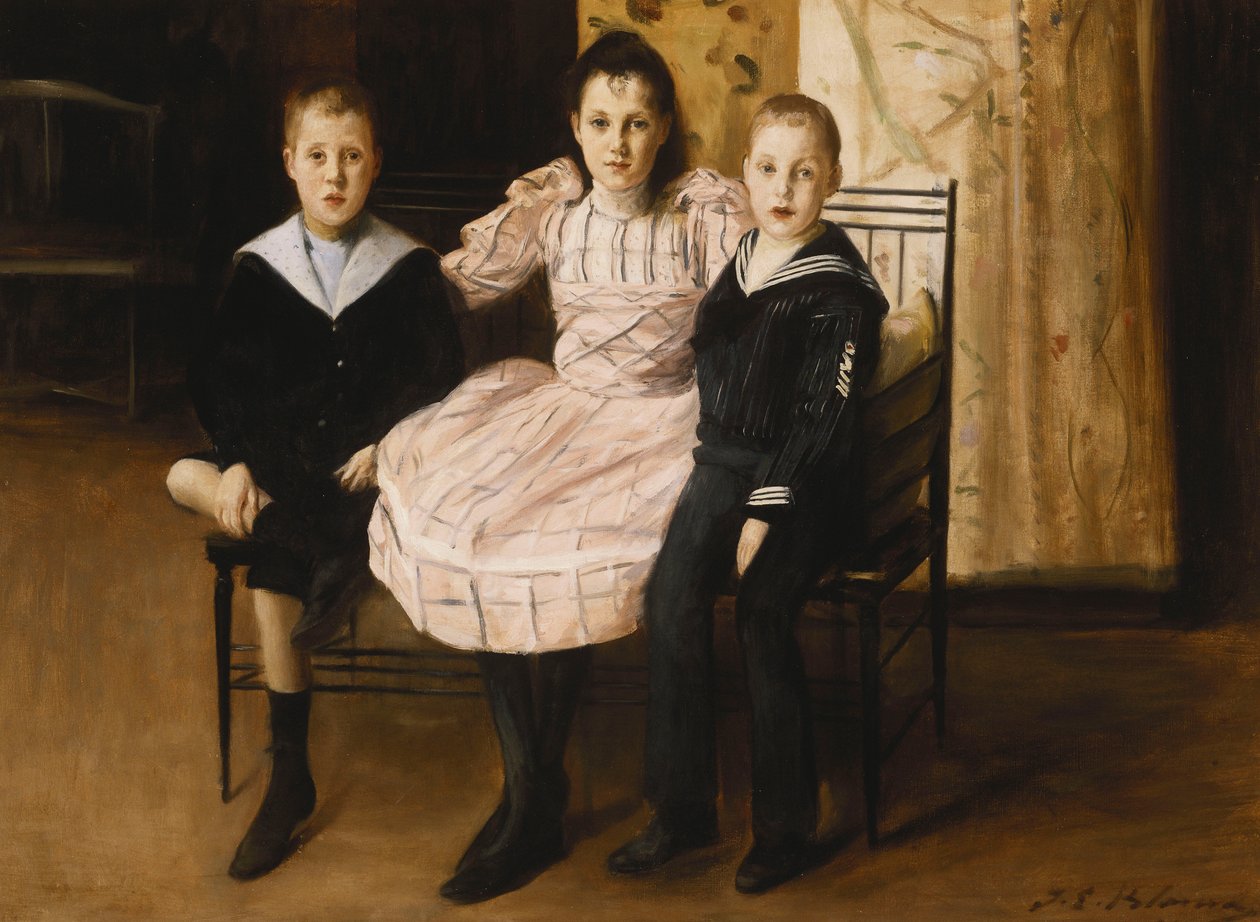 Henry Bernstein og hans bror og søster, 1892 af Jacques Emile Blanche