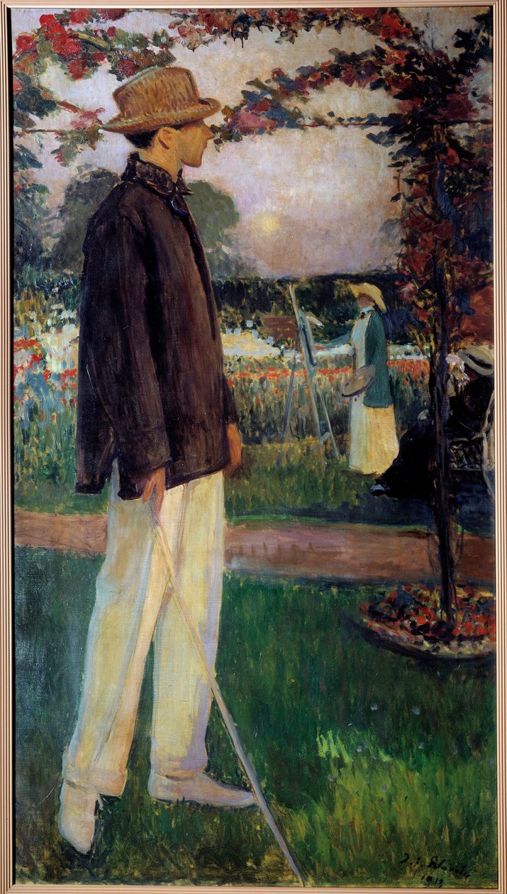 Portræt i foden af Jean Cocteau (1889-1963) forfatter af Jacques Emile Blanche