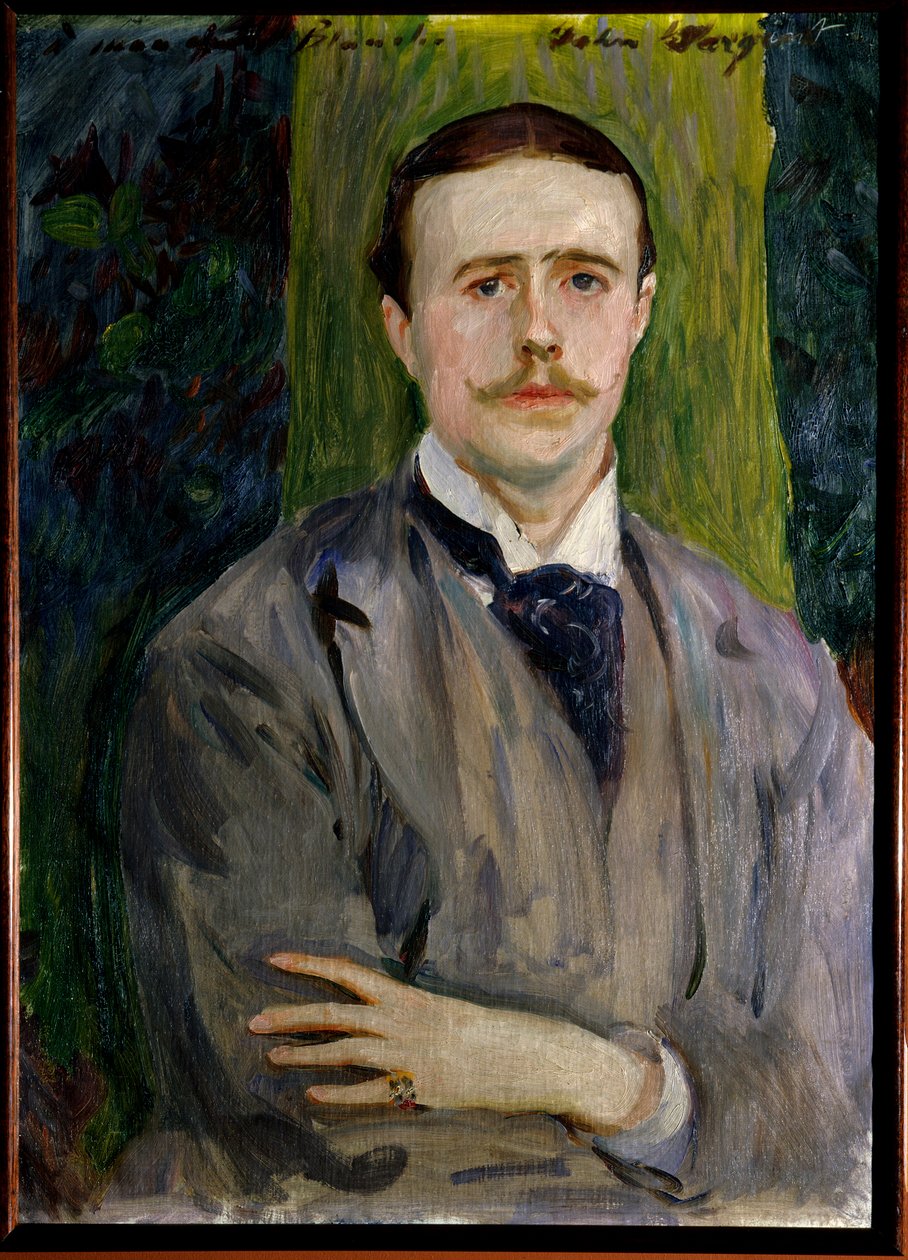 Portræt af Jacques Emile (Jacques-Emile) Blanche (1861-1942), fransk maler. Maleri af amerikanske John Singer Sargent (1856-1925). Rouen, Museum of Fine Arts af Jacques Emile Blanche