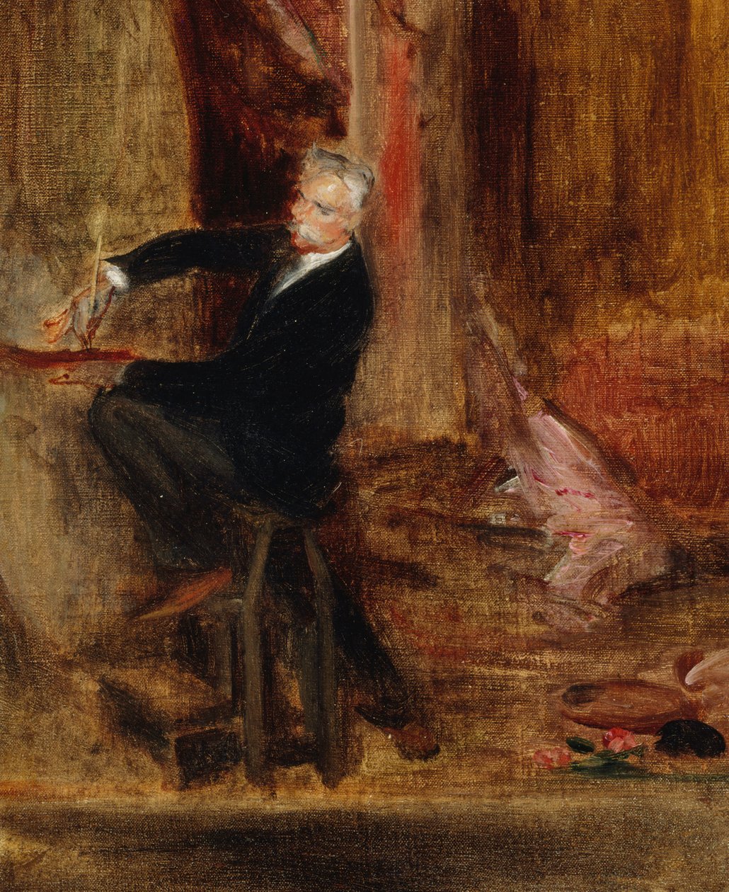 Portræt af Jules Chéret 1836-1933 i hans atelier, 1892. af Jacques Emile Blanche