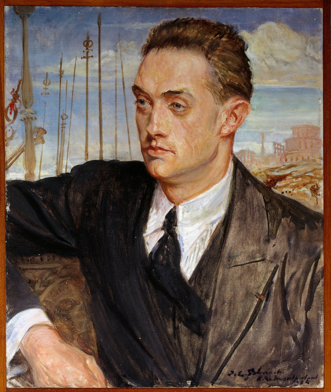 Portræt af den franske forfatter Henri de Montherlant (1896-1972) Maleri af Jacques Emile (Jacques-Emile) Blanche (1861-1942) 1924 Søn. 0,54x0,45 m Rouen, musee des Beaux Arts af Jacques Emile Blanche