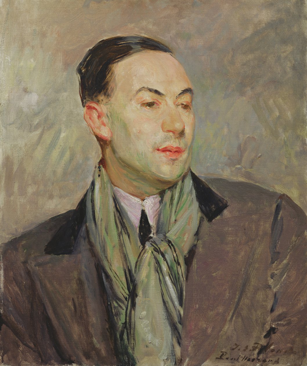 Study for a Portrait of Paul Morand (1888-1976) (olie på kort) af Jacques Emile Blanche