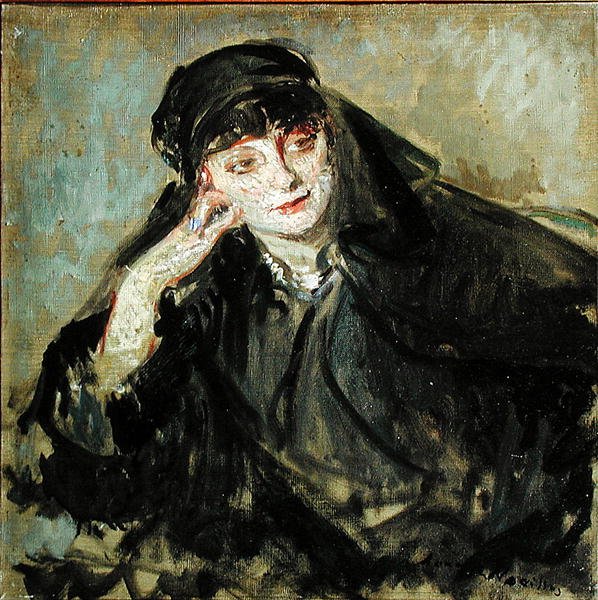 Studie til et portræt af grevinde Anna de Noailles (1876-1933) 1912 af Jacques Emile Blanche