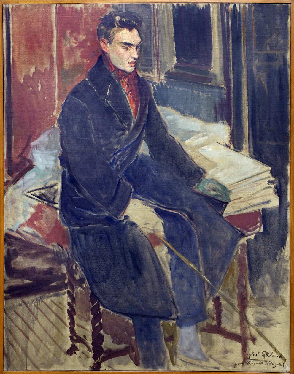 Studie til portrættet i fod af Raymond Radiguet (1903-1923). Maleri af Jacques Emile Blanche (1861-1942), olie på lærred, fransk kunst fra det 20. århundrede. Musee des beaux arts de Rouen. af Jacques Emile Blanche