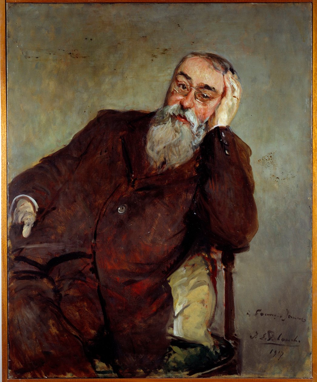 Studie til portrættet af Francis Jammes (1868-1938) fransk forfatter Maleri af Jacques Emile (Jacques-Emile) Blanche (1861-1942) 1917 Søn. 1x0,81 m Rouen, musee des Beaux Arts af Jacques Emile Blanche