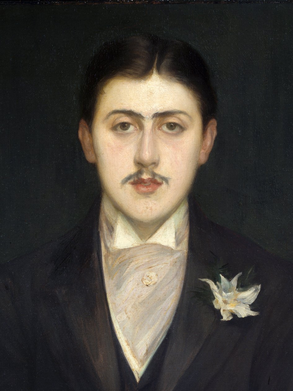 detalje af portrættet af Marcel Proust (1871-1922), fransk forfatter. Maleri af Jacques Emile (Jacques-Emile) Blanche (1861-1942), olie på lærred af Jacques Emile Blanche