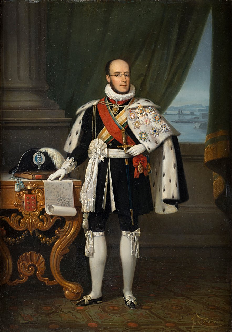Infante Luís, hertug af Porto 1838-1889, fremtidig kong Luís I af Portugal, før 1860. af Jacques Francois Carabain