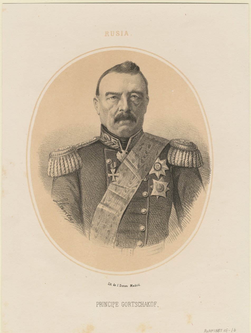 Portræt af prins Mikhail Dmitrievich Gorchakov 1795-1861, 1865 af Jacques Francois Gauderique Llanta