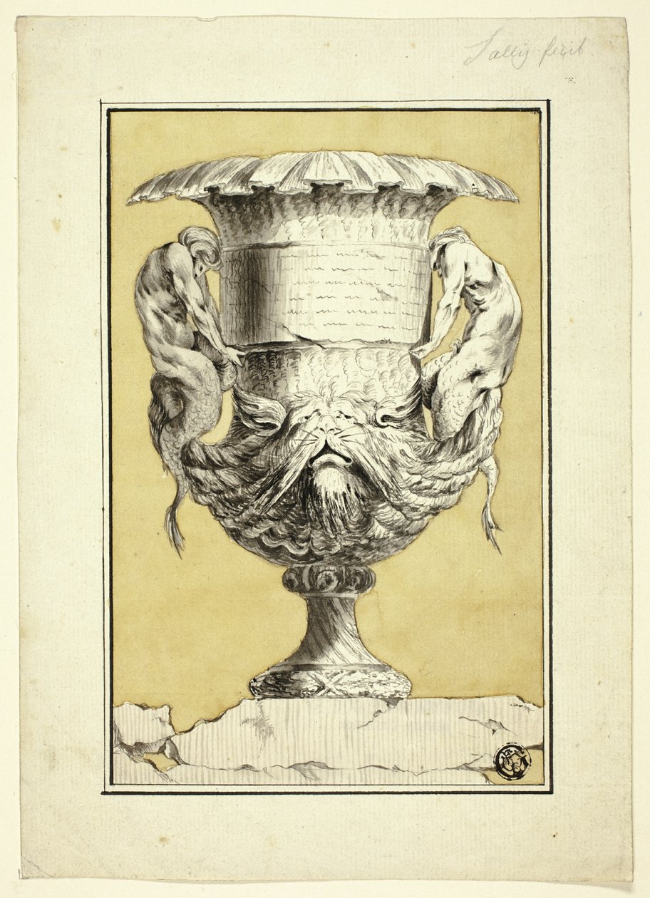 Monumental vase med antropomorfe figurer af Jacques Francois Joseph Saly