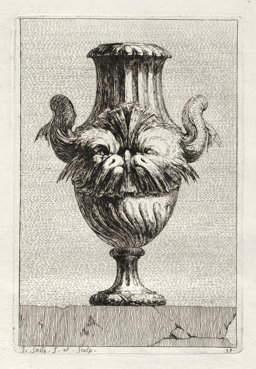 Suite af vaser: Tavle 10, 1746. af Jacques Francois Joseph Saly