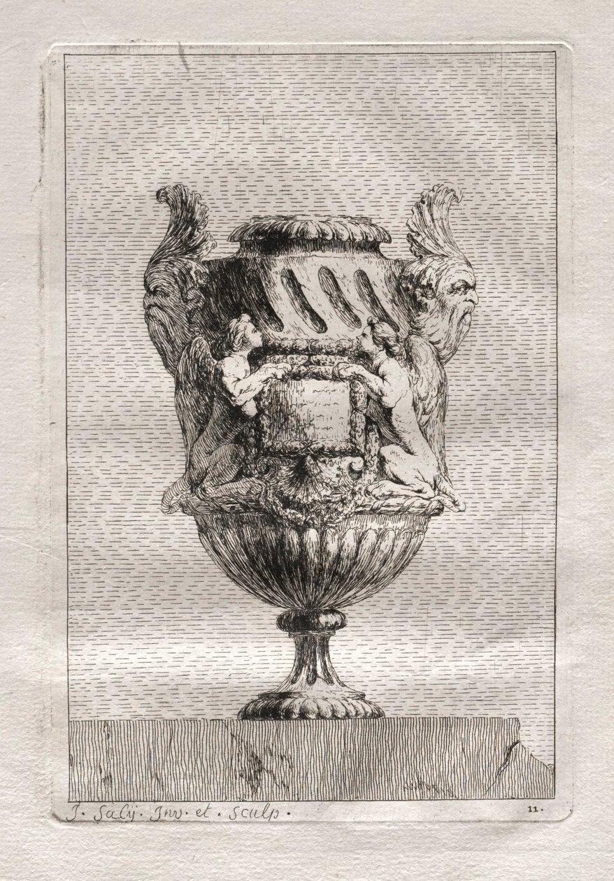 Suite af vaser: Tavle 11, 1746. af Jacques Francois Joseph Saly