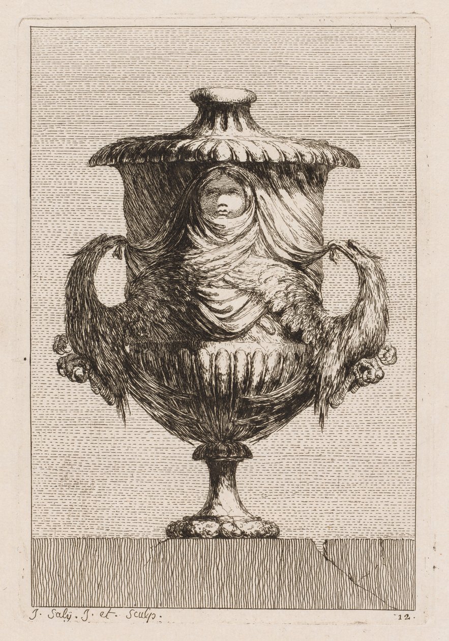 Suite af vaser: Tavle 12, 1746. af Jacques Francois Joseph Saly