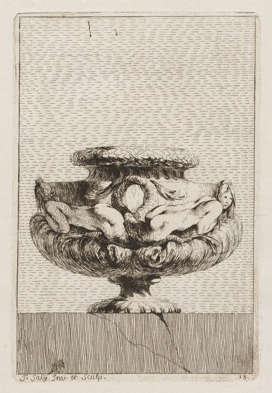 Suite af vaser: Tavle 13, 1746. af Jacques Francois Joseph Saly