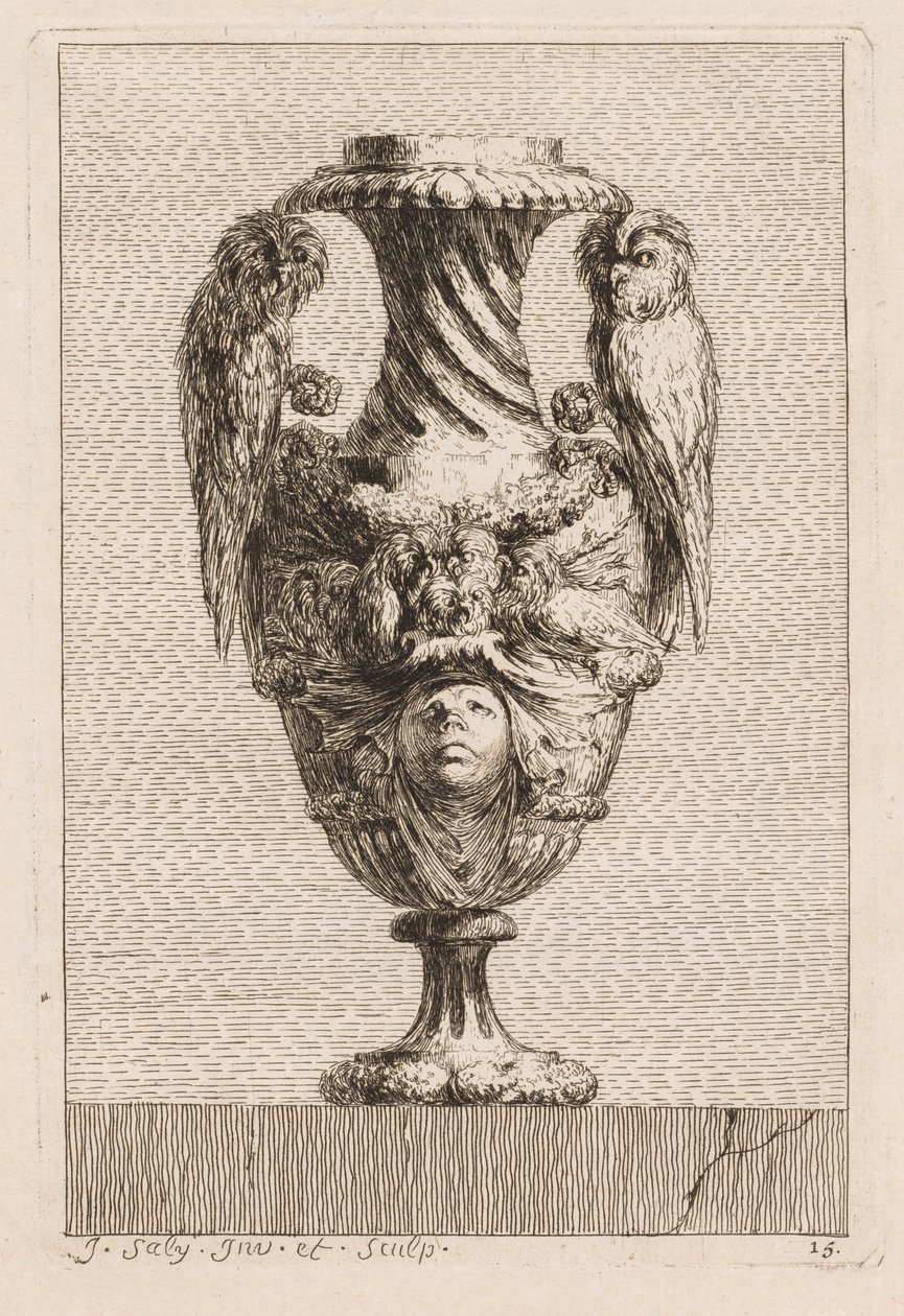 Suite af vaser: Tavle 15, 1746. af Jacques Francois Joseph Saly