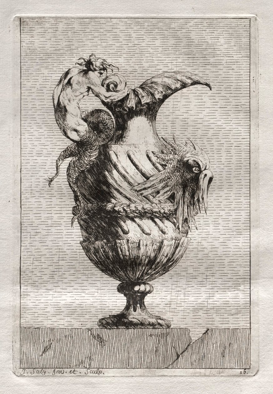 Suite af vaser: Tavle 16, 1746. af Jacques Francois Joseph Saly