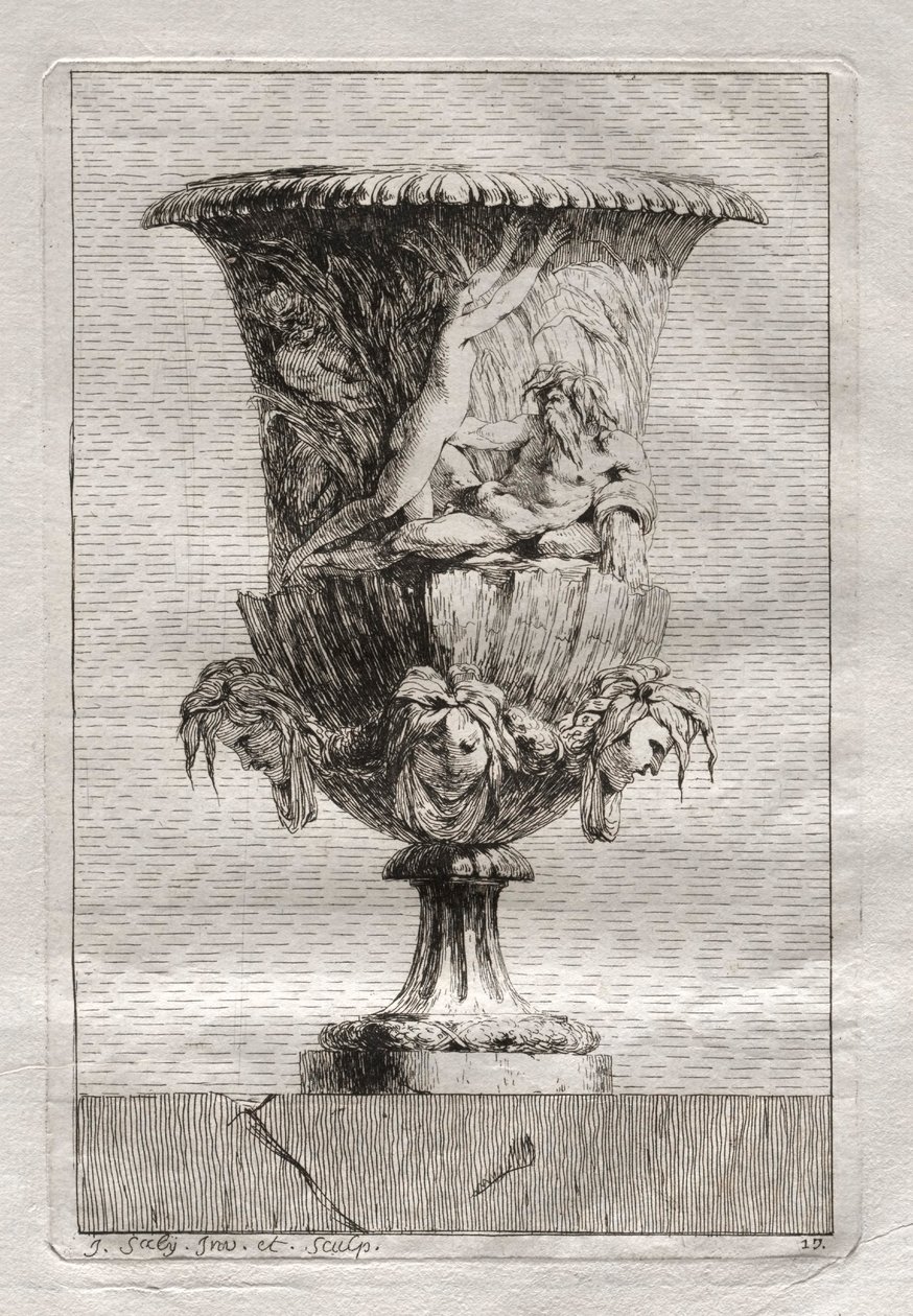 Suite af vaser: Tavle 17, 1746. af Jacques Francois Joseph Saly