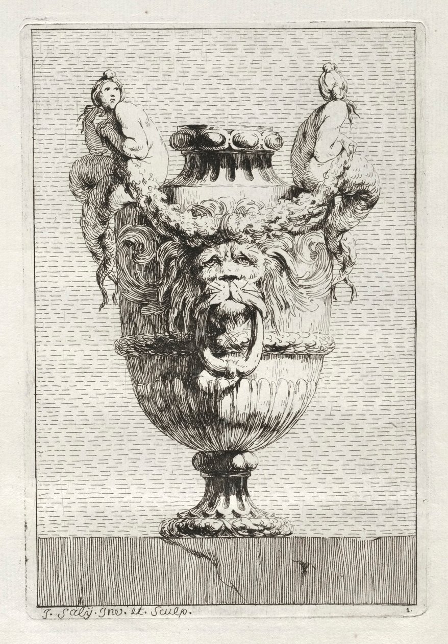 Suite af vaser: Tavle 1, 1746. af Jacques Francois Joseph Saly